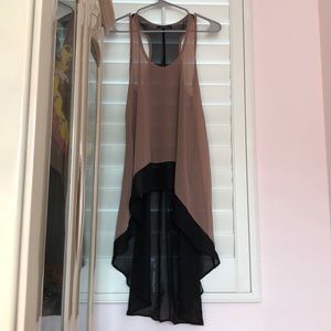 High low two tone chiffon top